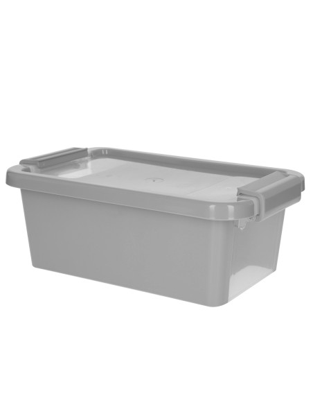 Curver Pack 5 caixas de arrumação com tampa Bi-Box 3L cinzento