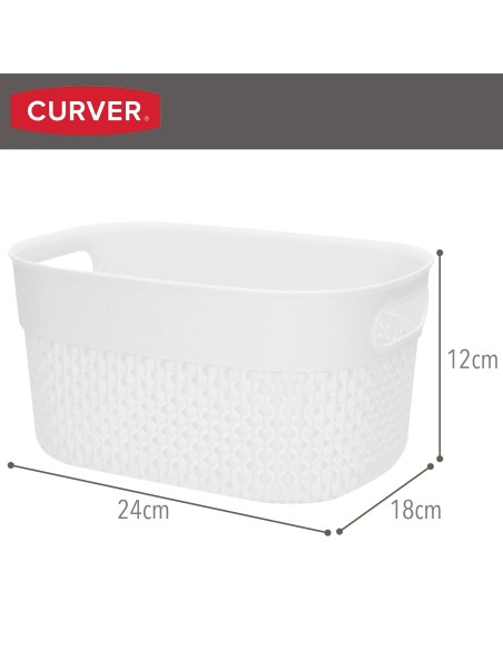 Curver Conjunto de 4 cestos organizadores Filo 3,5L brancos