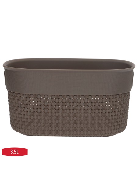 Curver Pack 4 cestos organizadores Filo 3,5L castanho
