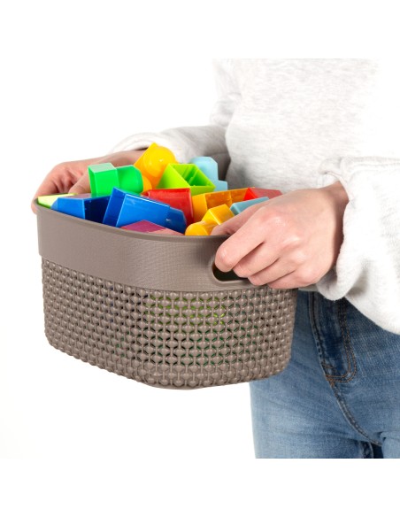 Curver Pack 4 cestos organizadores Filo 3,5L castanho