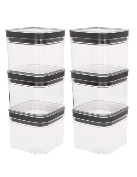 Curver Pack 6 frascos de plástico herméticos multiusos (0,8L)