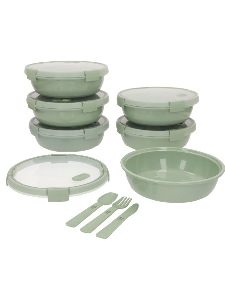 Curver Pack 6 recipientes herméticos Ø20x7 cm (1L) com talheres