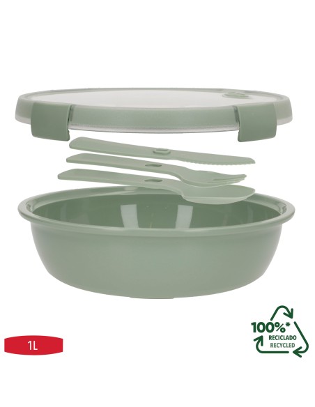 Curver Pack 6 recipientes herméticos Ø20x7 cm (1L) com talheres