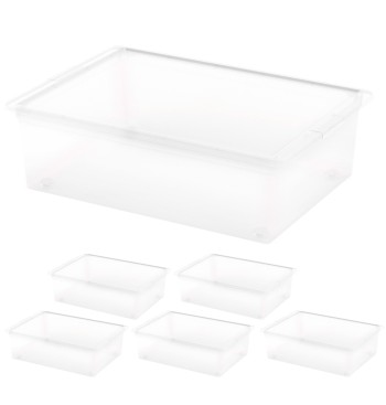 Curver Pack 6 caixas organizadoras 27 litros 55x38,5x16,5 cm