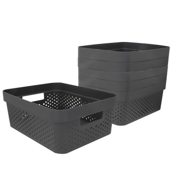 Curver Pack 6 Cestos organizadores Infinity 11L cinzento