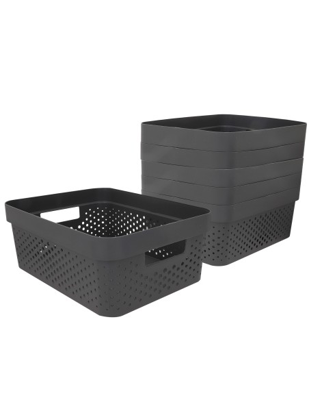 Curver Pack 6 Cestos organizadores Infinity 11L cinzento