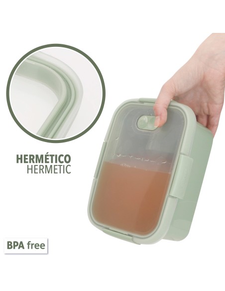 Curver Pack 6 recipientes herméticos 20x15x9 cm (1,2L) com tabuleiro e talheres