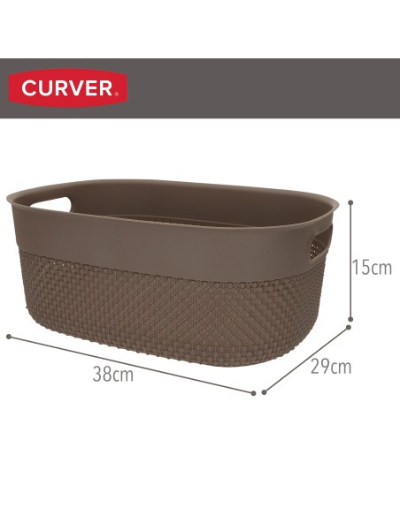 Curver Pack 4 cestos organizadores Filo 12L castanho