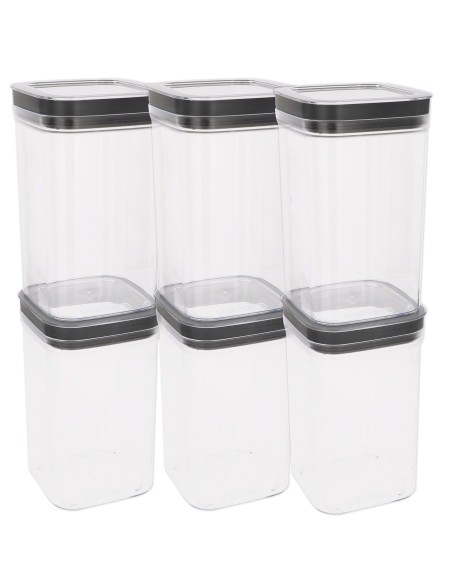 Curver Pack 6 frascos de plástico herméticos multiusos (1,8L)