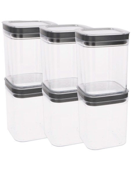 Curver Pack 6 frascos de plástico herméticos multiusos (1,3L)