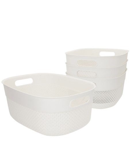 Curver Pack 4 cestos organizadores Filo 12L branco