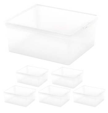 Curver Pack 6 caixas organizadoras 18 litros 40x34x17 cm