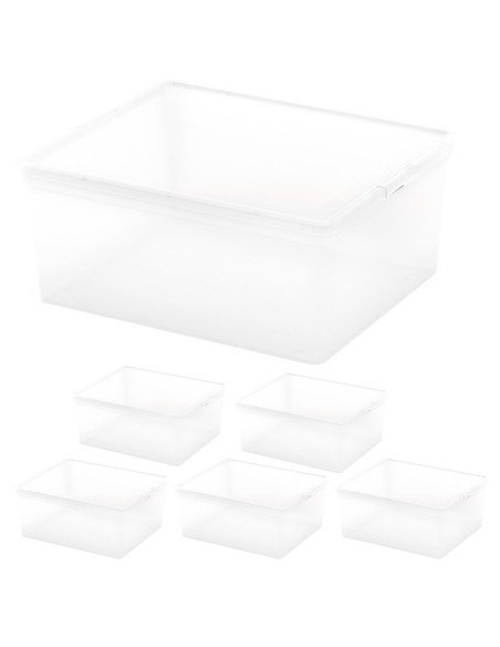 Curver Pack 6 caixas organizadoras 18 litros 40x34x17 cm