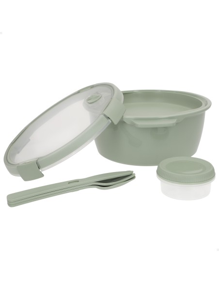 Curver Pack 6 recipientes herméticos Ø22x10 cm (1,6 L) com bandeja e talheres