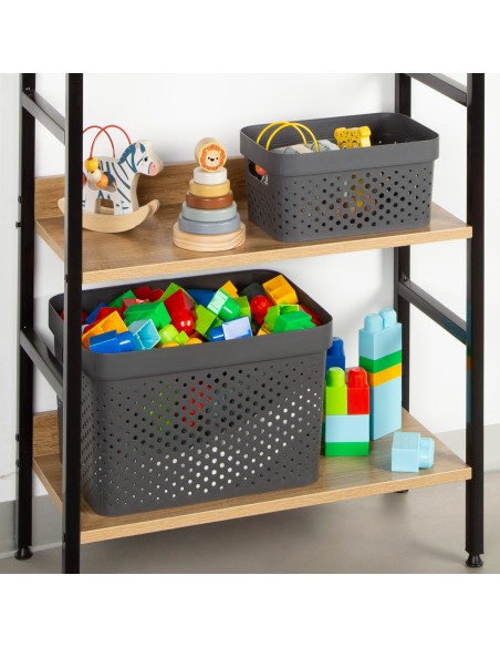 Curver Pack 5 cestos organizadores Infinity 17L cinzentos