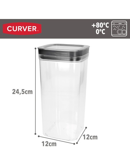 Curver Pack 6 frascos de plástico herméticos multiusos (2,3L)