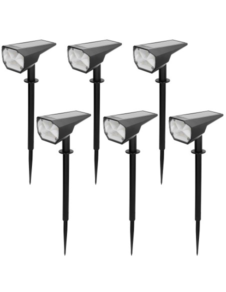 Pack 6 faróis solares LED multicoloridos 8x11x37 cm