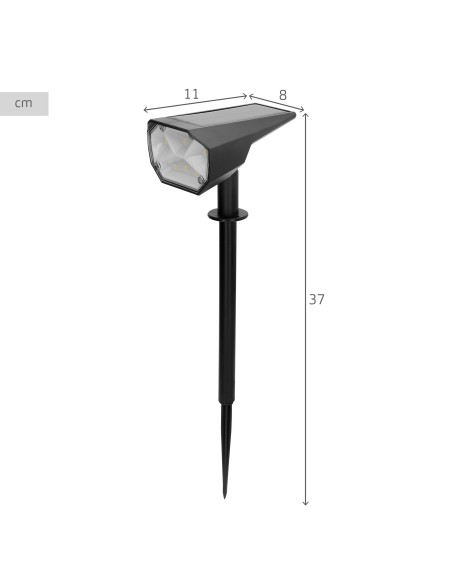 Pack 6 faróis solares LED multicoloridos 8x11x37 cm