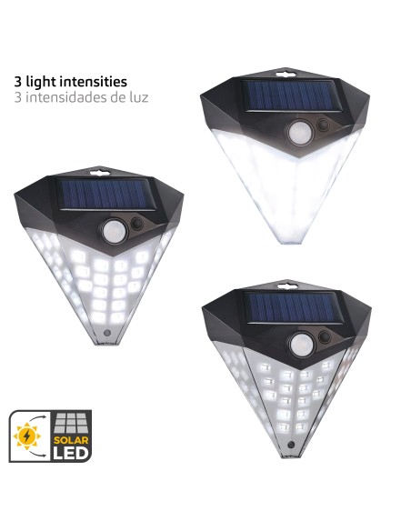 Pack 6 luminárias solares de parede de 15x15 cm