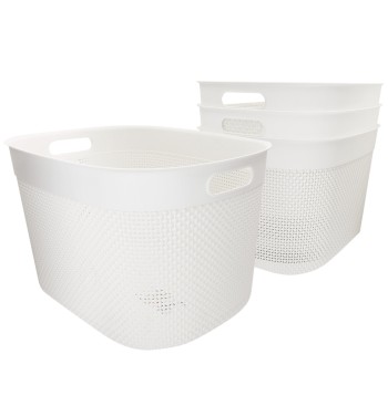 Curver Pack 4 cestos organizadores Filo 30L branco
