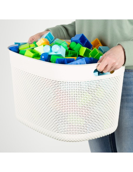 Curver Pack 4 cestos organizadores Filo 30L branco