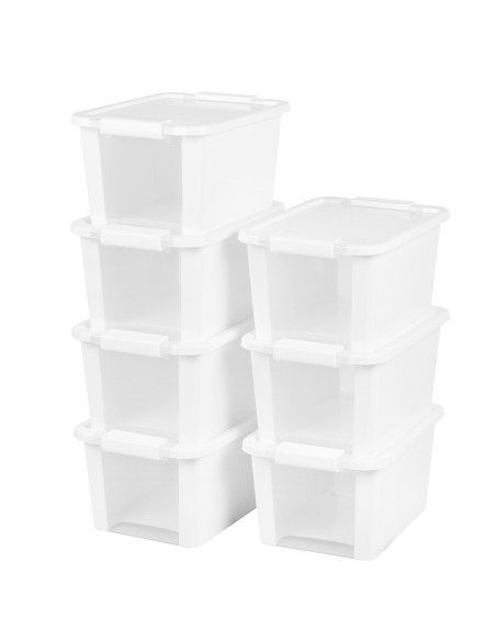 Curver Pack 7 caixas de arrumação com tampa Bi-Box 11L branco