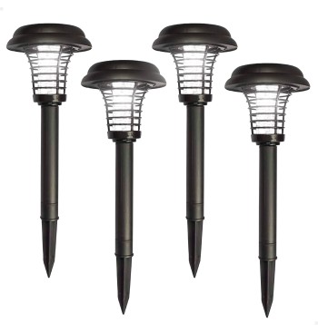 Pack 4 faróis repelentes de mosquitos solares LED 2 em 1