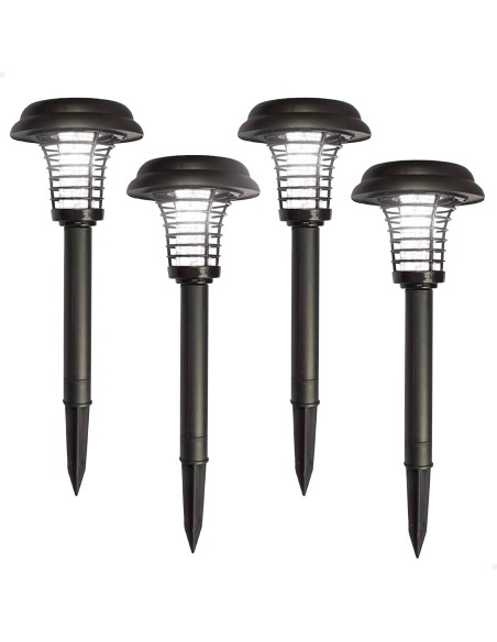 Pack 4 faróis repelentes de mosquitos solares LED 2 em 1