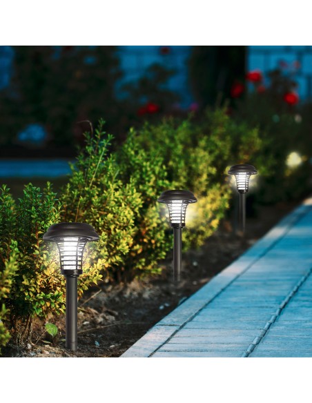 Pack 4 faróis repelentes de mosquitos solares LED 2 em 1