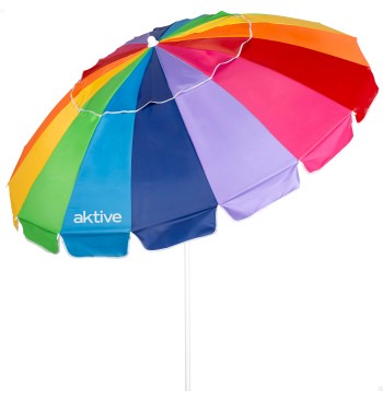 Guarda-sol de praia, 16 varetas, 200 cm, multicolorido,...
