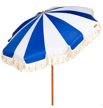 Guarda-sol de praia com 8 varetas, 200 cm, design náutico...