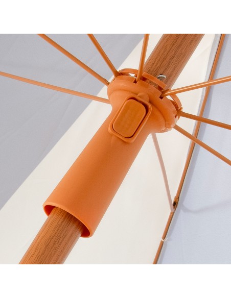 Guarda-sol de praia com 8 varetas, 200 cm, design náutico com franjas