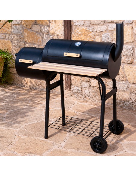 Barbecue e fumeiro a carvão portátil