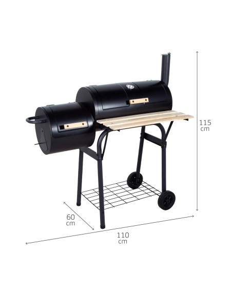 Barbecue e fumeiro a carvão portátil