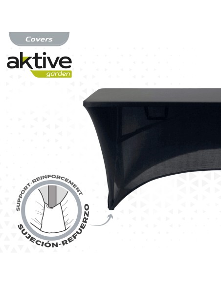 Capa de mesa elástica para mesa retangular 180 cm preta