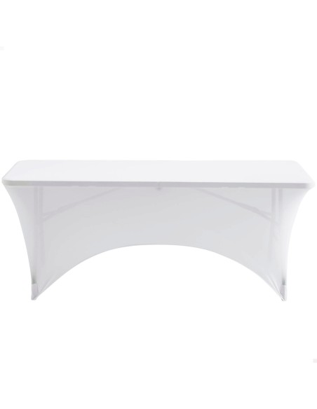 Capa de mesa elástica para mesa retangular 180 cm branca