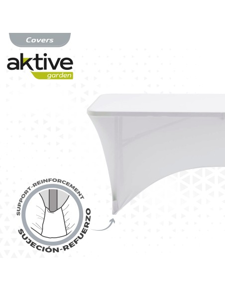 Capa de mesa elástica para mesa retangular 180 cm branca