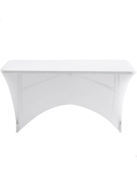 Capa elástica para mesa retangular de 120 cm branca