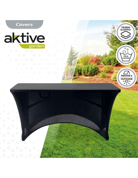 Capa elástica para mesa retangular de 120 cm preta