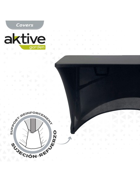 Capa elástica para mesa retangular de 120 cm preta
