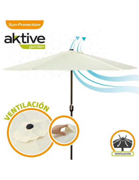 Guarda-sol para terraço e jardim Ø270 cm com proteção UV50