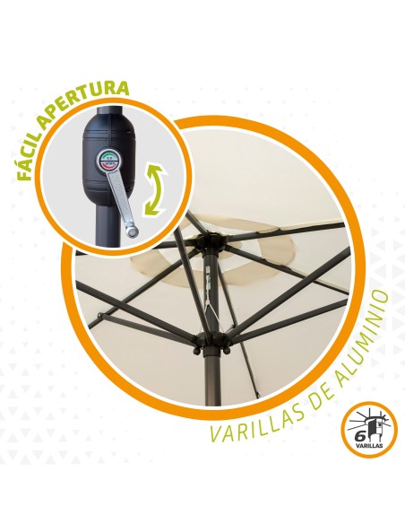 Guarda-sol para terraço e jardim Ø270 cm com proteção UV50