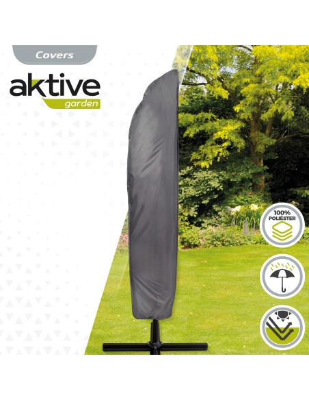 Capa para guarda-sol de jardim Ø420 cm máx. cinzento