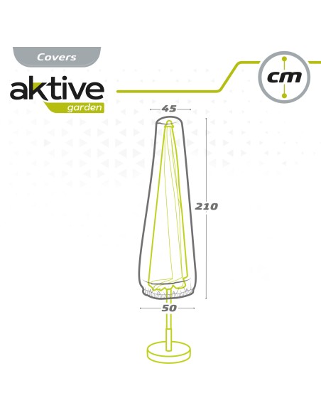 Capa para guarda-sol de jardim Ø420 cm máx. cinzento