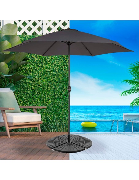 Suporte redondo para guarda-sol recarregável 4 peças 48x48x7,5 cm