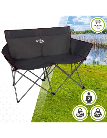 Cadeira de camping dupla dobrável