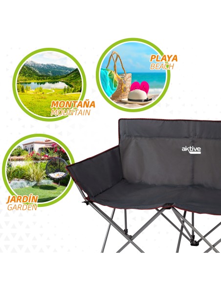 Cadeira de camping dupla dobrável
