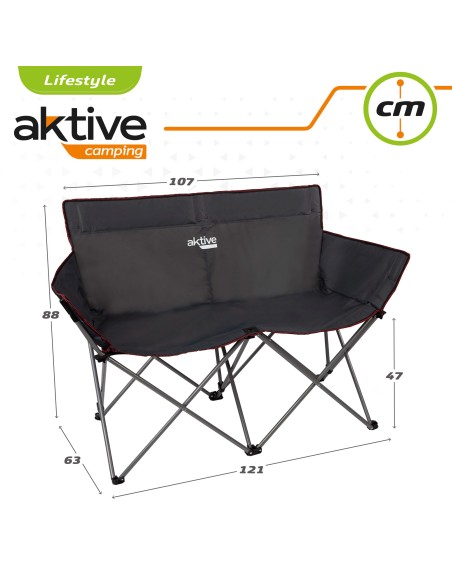 Cadeira de camping dupla dobrável