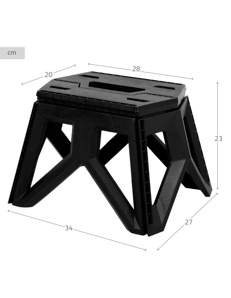 Banco de camping dobrável ultra resistente 150 kg com alça de transporte 34x27x23 cm