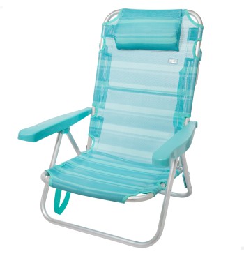 Cadeira de praia baixa multiposições 48x46x84 cm turquesa